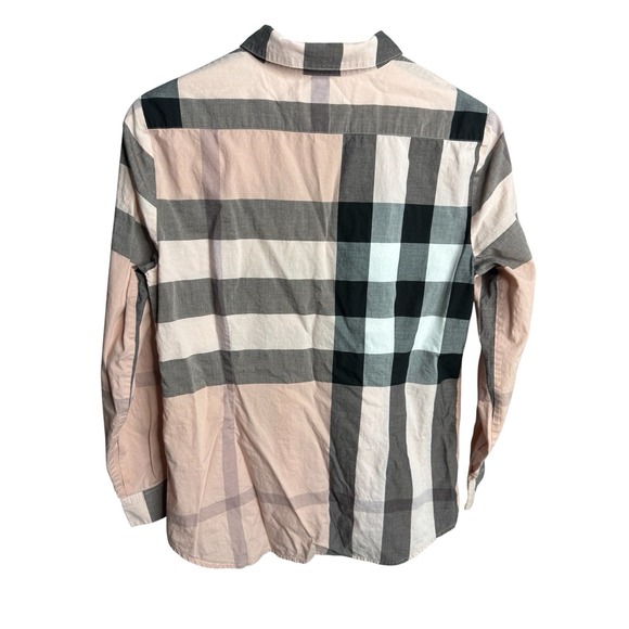 Burberry Womens Pink Nova Check Print Cotton Shirt Button Up Top Sz Small Preppy - Picture 4 of 7